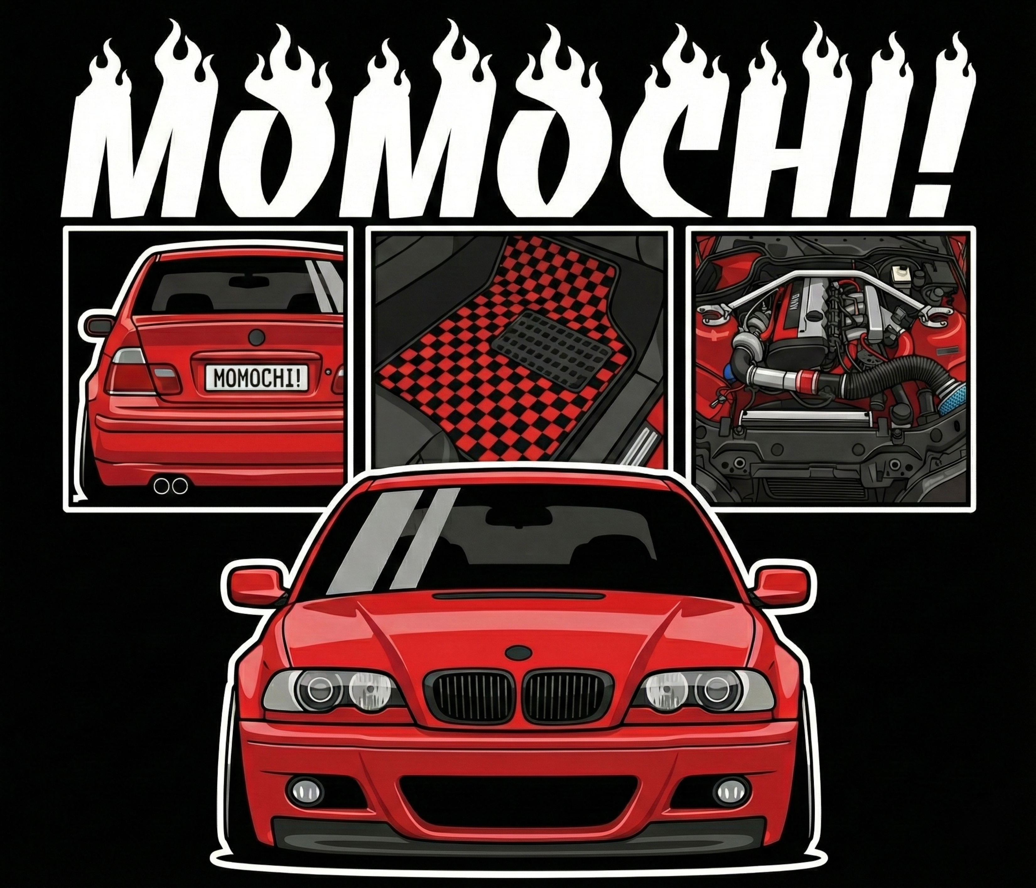 bmw e46 momo spec tee and hoodie