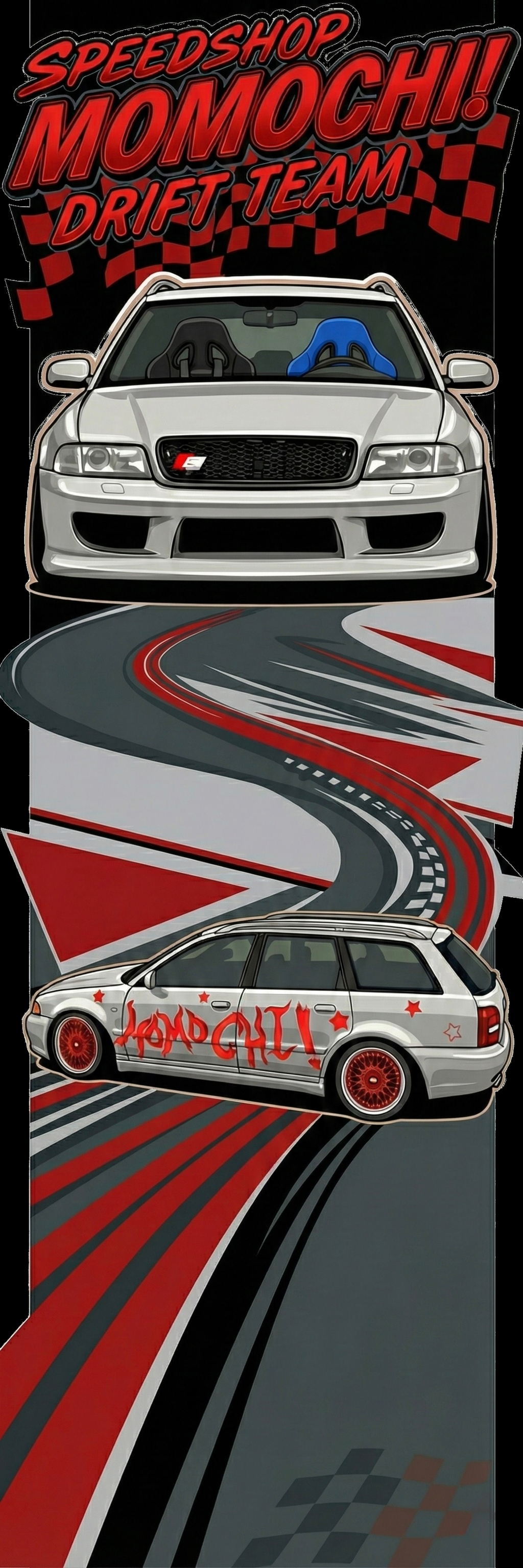 B5 Audi avant drift team nobori flag