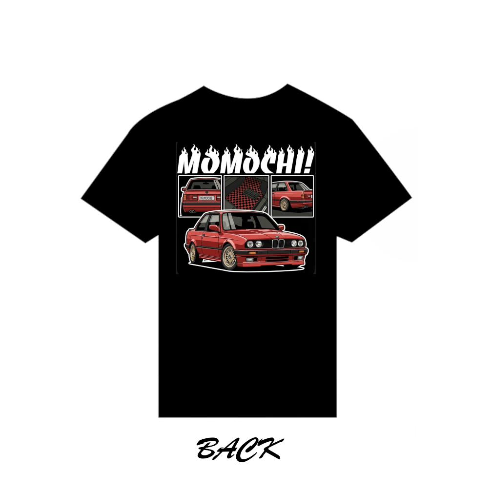 e30 bmw momo spec tee and hoodie