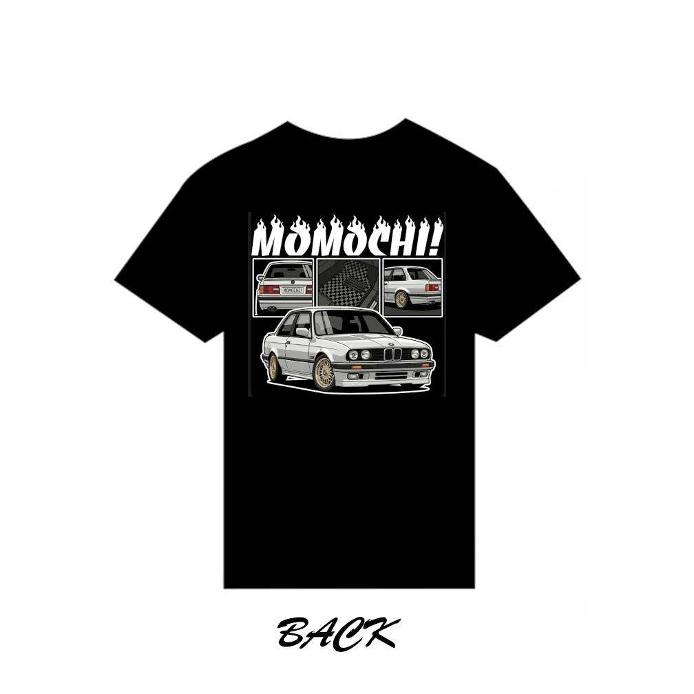 e30 bmw momo spec tee and hoodie