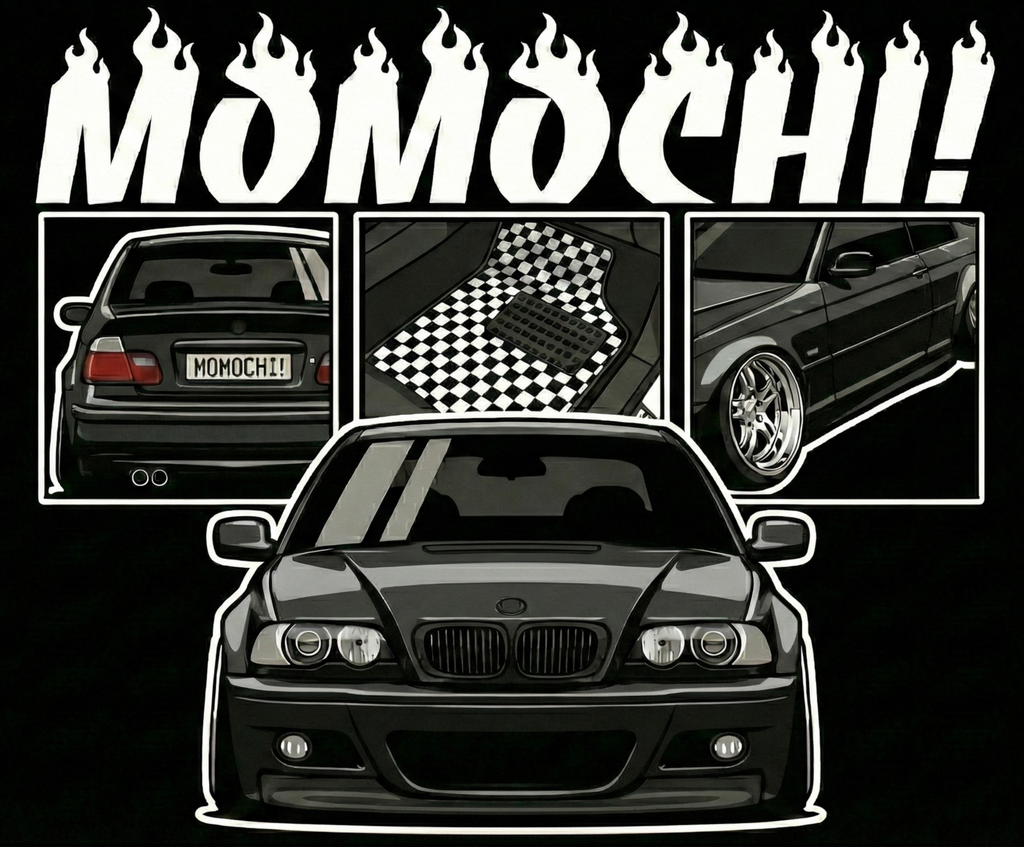 bmw e46 momo spec tee and hoodie