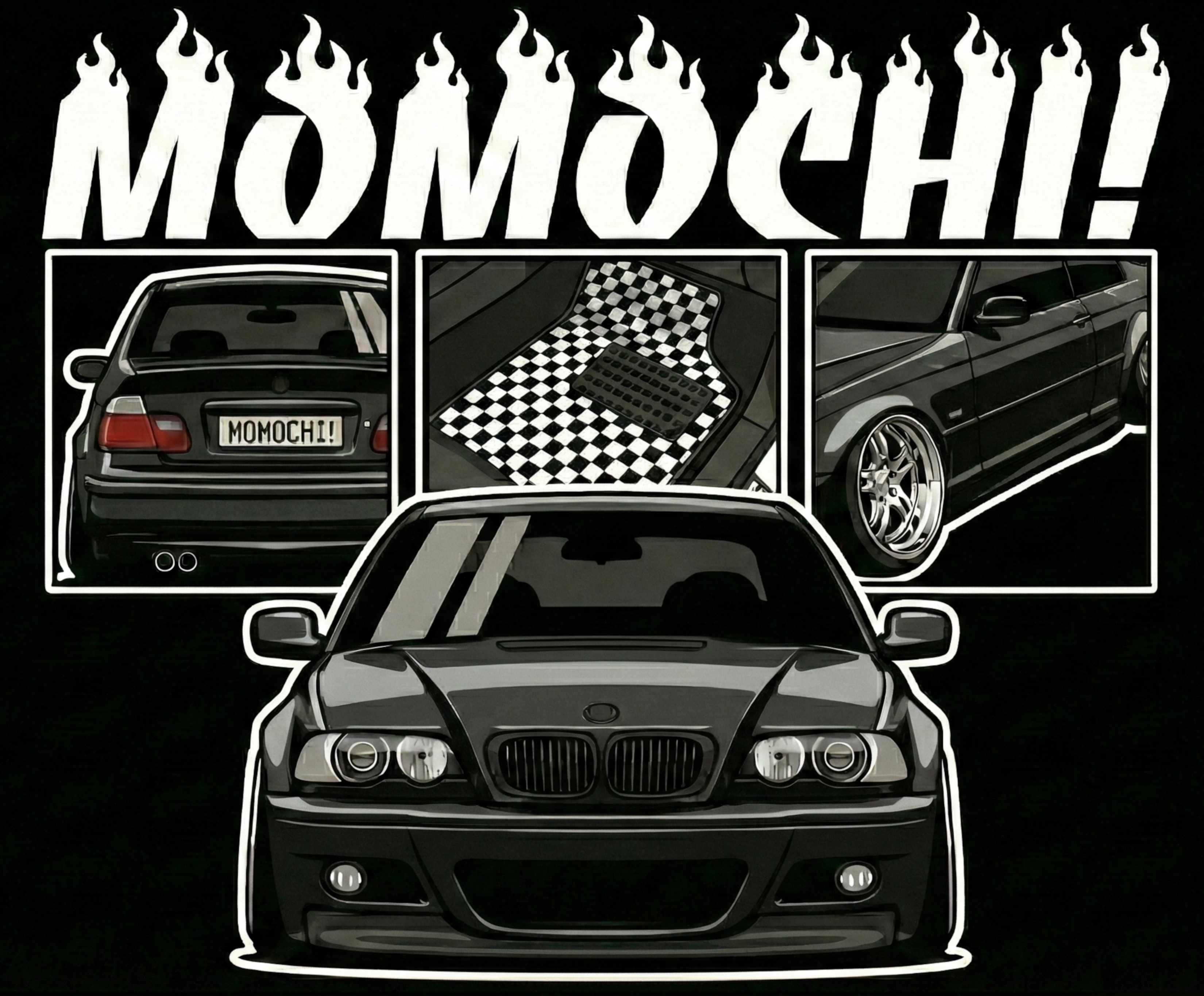 bmw e46 momo spec tee and hoodie