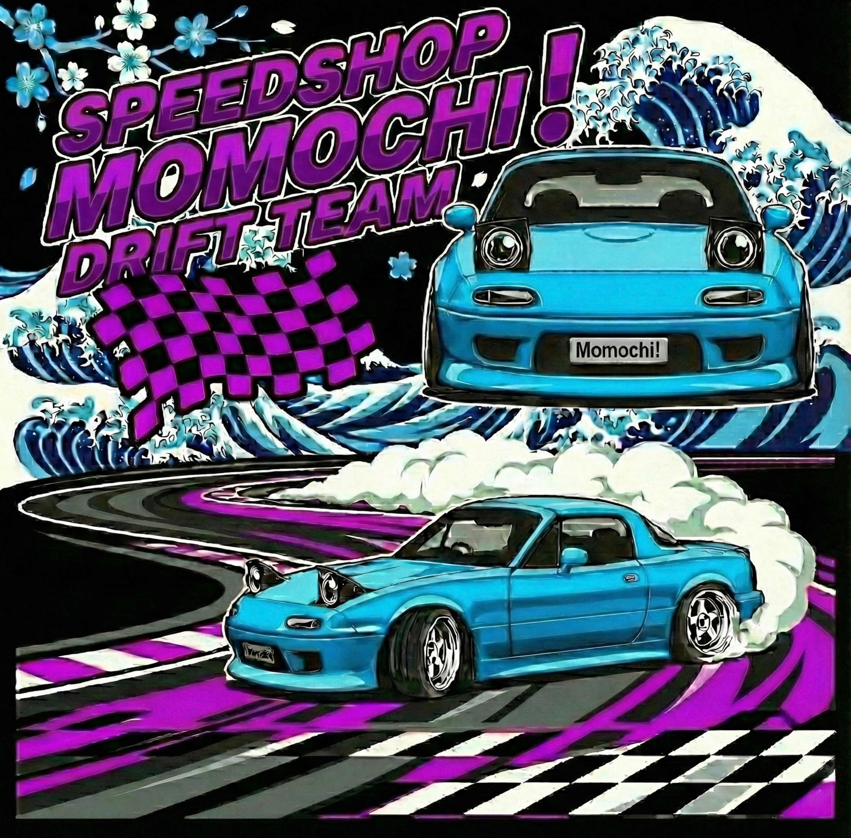 mazda miata na momochi drift team tee and hoodie