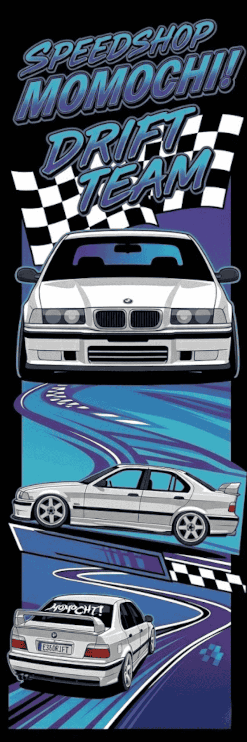 bmw e36 drift team nobori flag