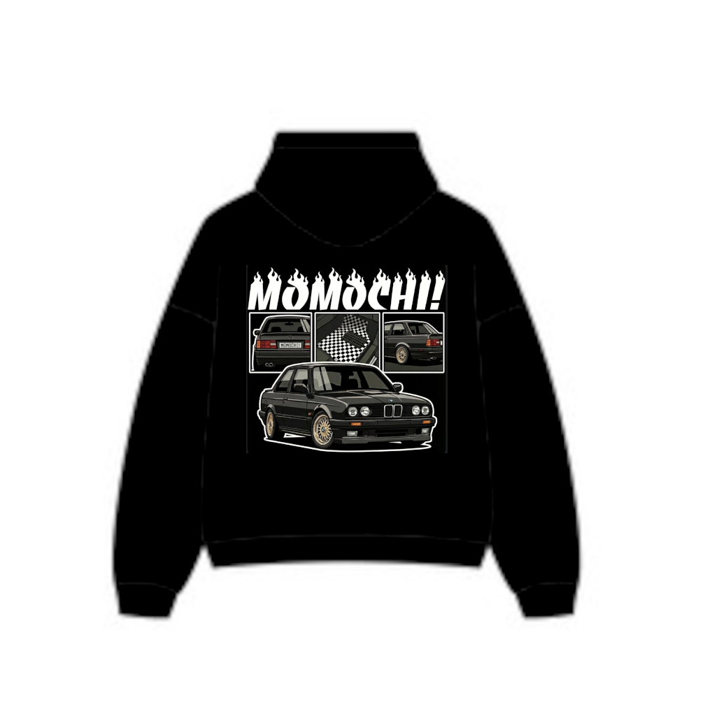 e30 bmw momo spec tee and hoodie