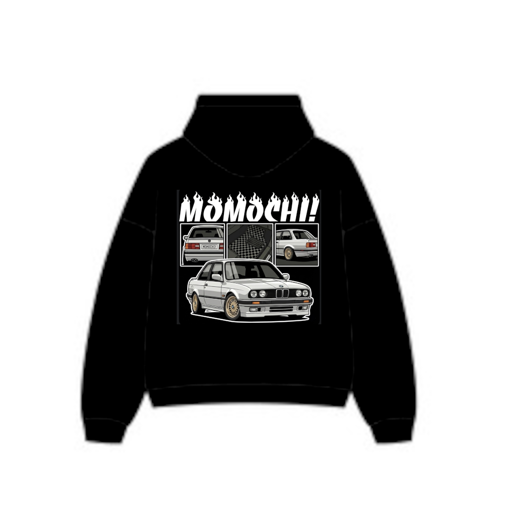 e30 bmw momo spec tee and hoodie