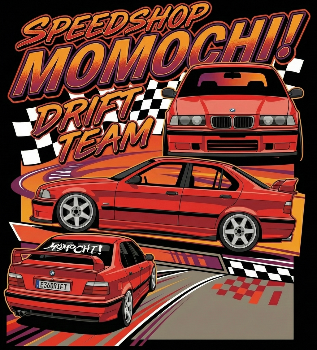 bmw e36 drift team tee and hoodie