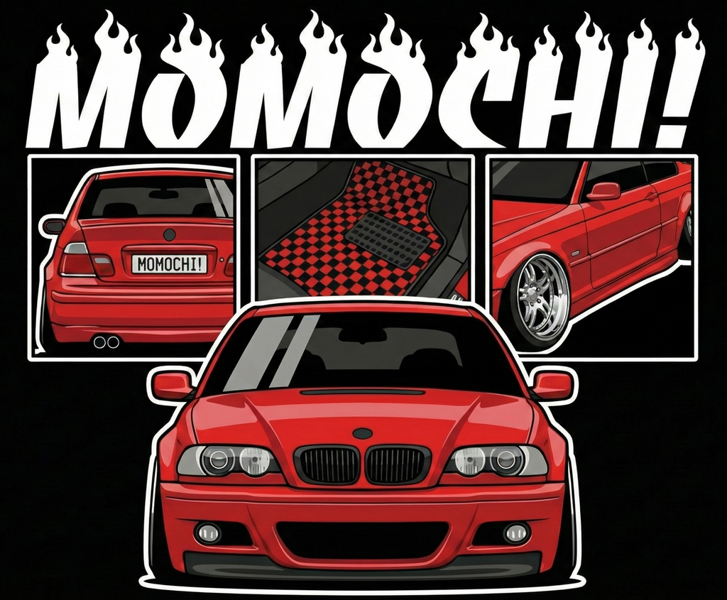 bmw e46 momo spec tee and hoodie