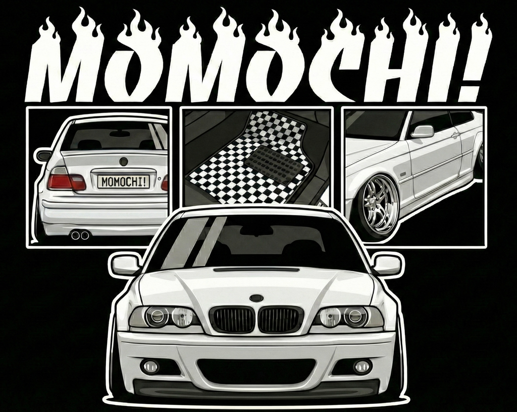 bmw e46 momo spec tee and hoodie