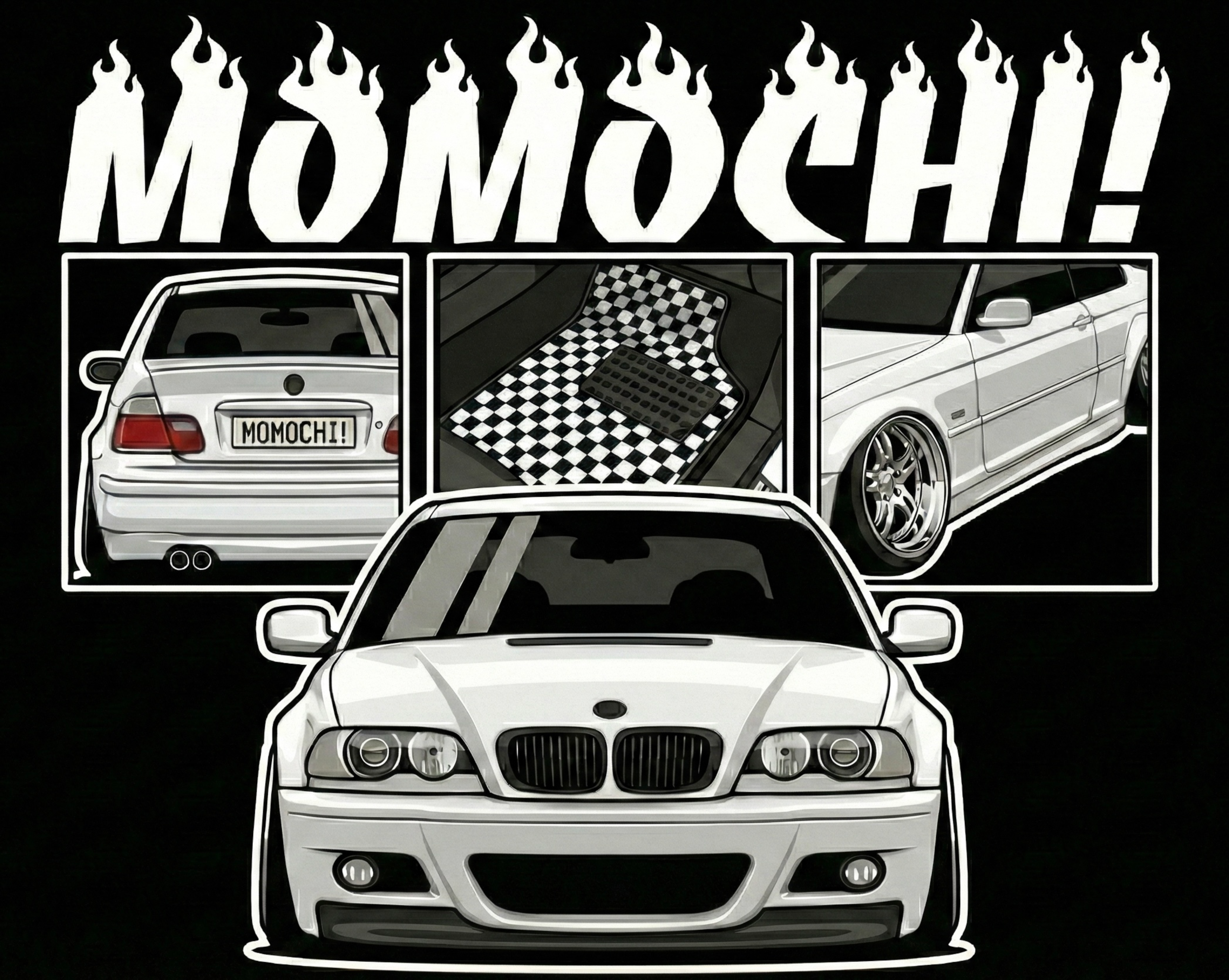 bmw e46 momo spec tee and hoodie